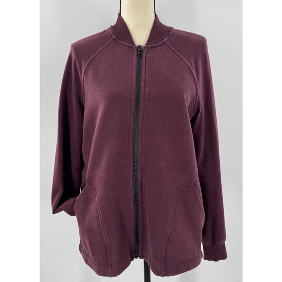 Lululemon Pleat to Street Jacket Size 8 Heathered Burgundy Swing Bomber - Picture 1 of 8